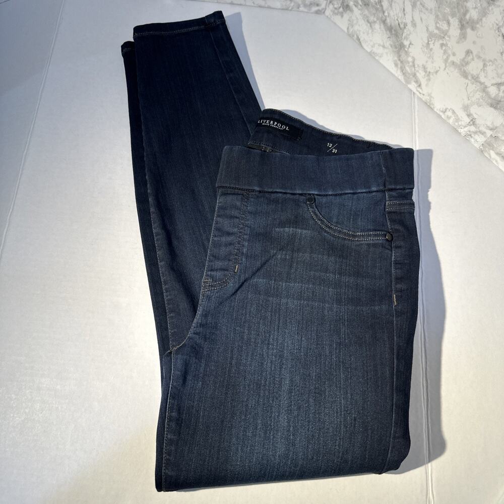Liverpool Women's Dark Blue Skinny Denim Jeans 5-Pocket Solid Size 12